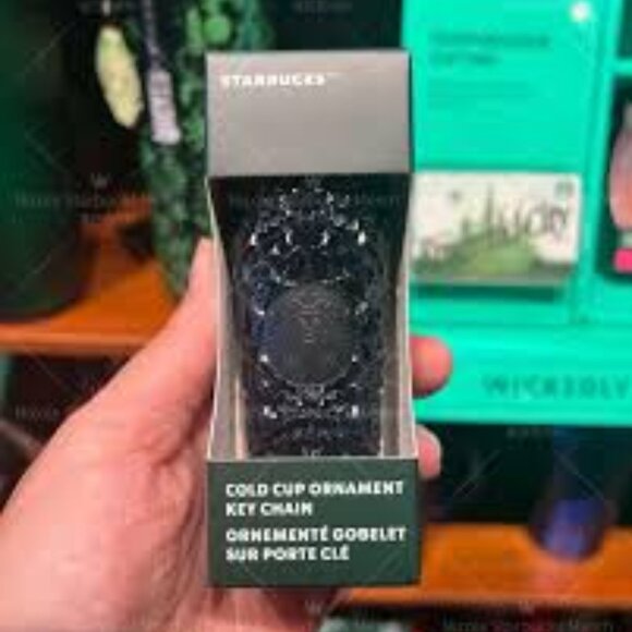 Starbucks Navy Blue [Jeweled] Starbucks 2024 Cold Cup Ornament Keychain NIB - Picture 2 of 7